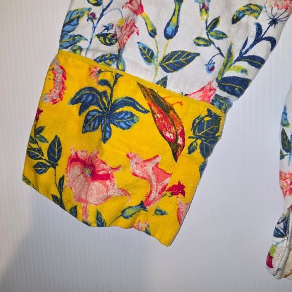 Anthropologie x Kelly Louise Judd Fable Flannel Pajama Set Floral White Multi M - Picture 10 of 11